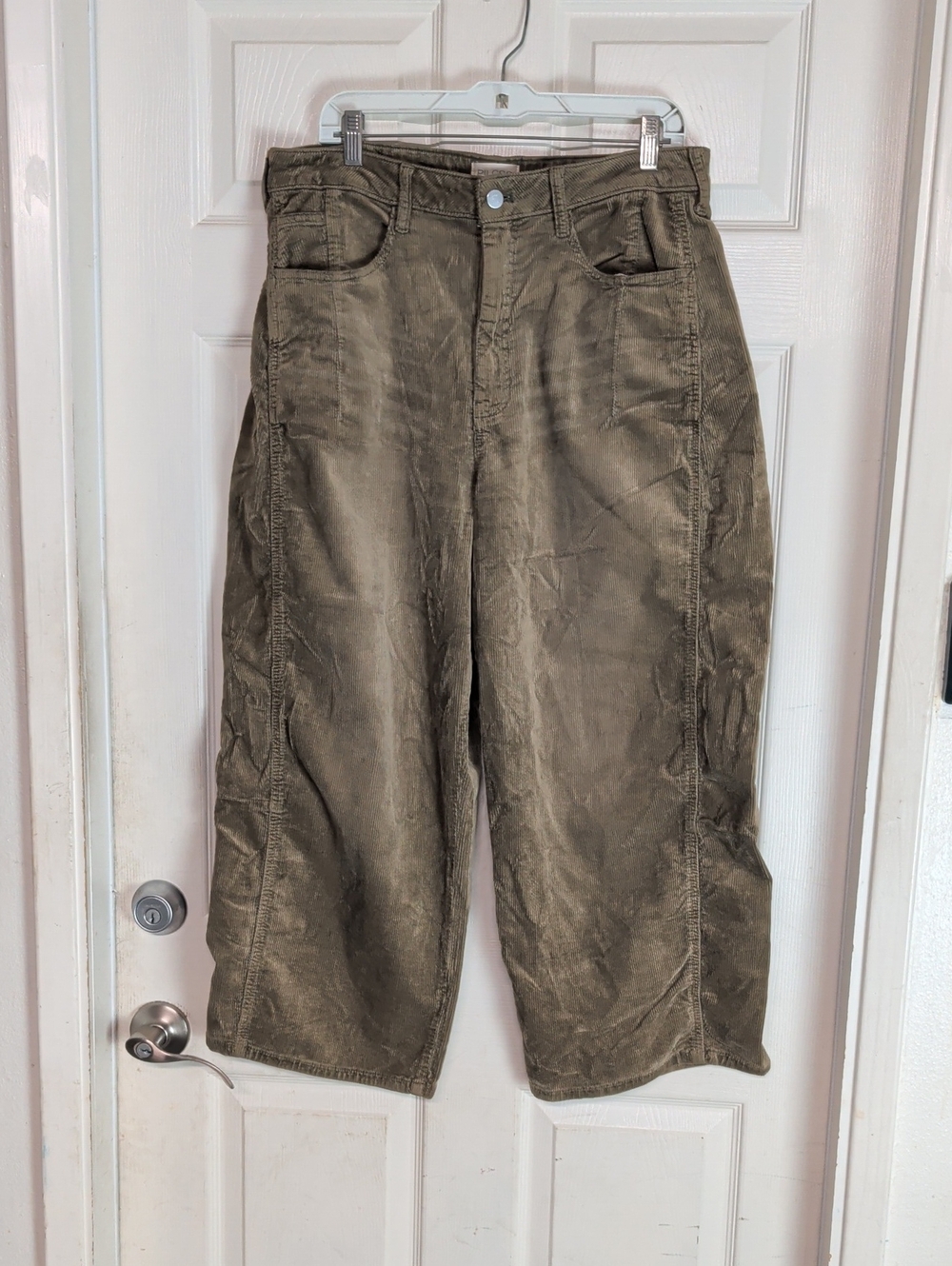 Anthropologie Pilcro The Yaya Mid-Rise Corduroy Crop Flare Jeans Brown Women 31
